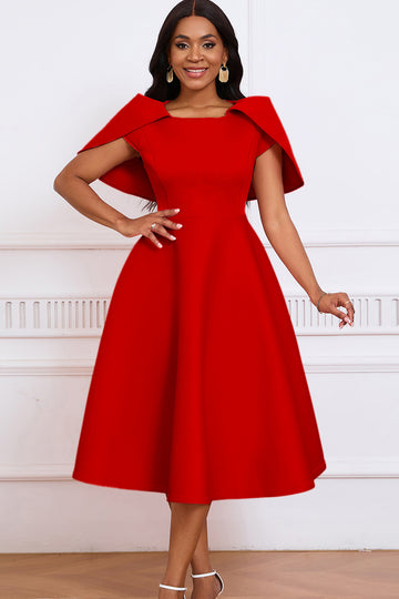 Fashion Elegant Socialite Banquet Cocktail Party Big Skewer Dress Poncho Dress